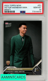 2023 TOPPS NOW DRAFT VICTOR WEMBANYAMA #D1 PSA 10 GEM MT RC 77914470