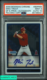 2009 BOWMAN CHROME DP PROSPECTS MIKE TROUT #BDPP89 AUTOGRAPH 1ST RC PSA 9 AU 10 65196931
