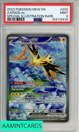 2023 POKEMON MEW EN-151 ZAPDOS EX #202 SPECIAL ILLUSTRATION RARE PSA 9 MINT 154119410