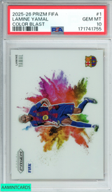2025-26 PANINI PRIZM FIFA COLOR BLAST LAMINE YAMAL #1 PSA 10 GEM MT 171741755