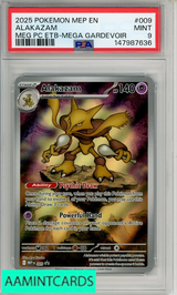 2025 POKEMON MEP EN-ME BSP ALAKAZAM #009 MEG PC ETB-MEGA GARDEVOIR PSA 9 147987636