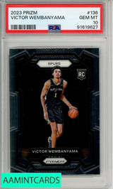2023 PANINI PRIZM VICTOR WEMBANYAMA #136 PSA 10 GEM MT RC 91619627