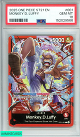2025 ONE PIECE STARTER DECK ST21-EX GEAR 5 MONKEY D  LUFFY #001 PSA 10 GEM MT 152029566