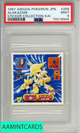 1997 AMADA POKEMON JAPANESE STICKER COLLECTION KAI ALAKAZAM #268 PSA 9 MINT 70218945