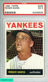1964 TOPPS ROGER MARIS #225 NEW YORK YANKEES HOF PSA 5 EX 40335526