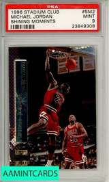 1996 STADIUM CLUB SHINING MOMENTS MICHAEL JORDAN #SM2 SHINING MOMENTS PSA 9 MINT 23849308