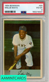 1954 BOWMAN WILLIE MAYS #89 PSA 4 VG-EX 160219031