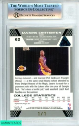 2007-08 TOPPS CO SIGNERS BRYANT CRITTENTON#62 GOLD GREEN FOIL 1 OF 1 BGS 9 MINT 0014475764
