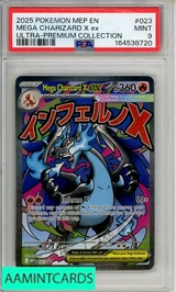 2025 POKEMON MEP EN-ME BLACK STAR PROMO MEGA CHARIZARD X EX #023 UPC PSA 9 164538720