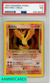 1999 POKEMON FOSSIL MOLTRES-HOLO #12 PSA 7 NM 53516675