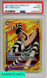 2025 ONE PIECE PRB02-PREM BSTER  VOL 2 MR 2 BON CLAY #061 PSA 10 GEM MT 144052523