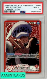 2026 ONE PIECE OP14-EB04-THE AZURE SEAS SEVEN TRAFALGAR LAW #001 ALT ART PSA 10 149564111