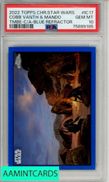 2022 TOPPS CHROME STAR WARS MANDO CONCEPT ART COBB VANTH #IC17 BLUE  PSA 10 75899185