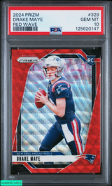 2024 PANINI PRIZM DRAKE MAYE #329 RED WAVE 18 OF 149 ROOKIE RC PSA 10 GEM MT 125620147
