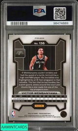 2023 PANINI PRIZM VICTOR WEMBANYAMA #136 SILVER PRIZM ROOKIE RC PSA 9 MINT 96474889
