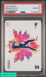 2024 PANINI PRIZM COLOR BLAST DRAKE MAYE #2 PATRIOTS PSA 10 GEM MT 107890833