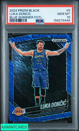 2024 PANINI PRIZM BLACK LUKA DONCIC #5 BLUE SHIMMER FOTL 21 OF 35 PSA 10 GEM MT 156279448