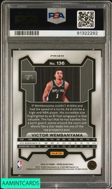 2023 PANINI PRIZM VICTOR WEMBANYAMA #136 RED ICE ROOKIE RC SPURS PSA 10 GEM MT 91322282