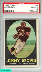 1958 TOPPS JIM BROWN #62 ROOKIE RC BROWNS PSA 4 VG-EX 17376897