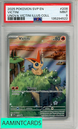 2025 POKEMON SVP EN-SV BSP VICTINI #208 UNOVA VICTINI ILLUS COLL PSA 9 MINT 135294522