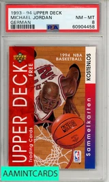 1993 UPPER DECK INTERNATIONAL PROMO MICHAEL JORDAN GERMAN PSA 8 60904458