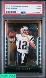 2000 BOWMAN CHROME TOM BRADY #236 ROOKIE RC NEW ENGLAND PATRIOTS PSA 9 MINT 118163930