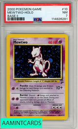 2000 POKEMON GAME BASE II MEWTWO-HOLO #10 BASE II PSA 7 NM 114826281