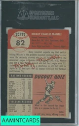 1953 TOPPS MICKEY MANTLE #82 SGC 4 1538082