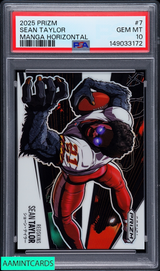 2025 PANINI PRIZM MANGA HORIZONTAL SEAN TAYLOR #7 REDSKINS PSA 10 GEM MT 149033172