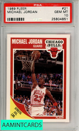 1989 FLEER MICHAEL JORDAN #21 PSA 10 GEM MT 25804851