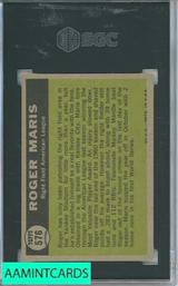 1961 TOPPS ROGER MARIS #576 SGC 6.5 7678229