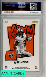 2023 PANINI ABSOLUTE KABOOM! HORIZONTAL JOSH JACOBS #10 PSA 10 GEM MT 88868557