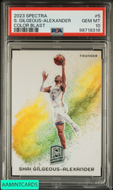 2023 PANINI SPECTRA COLOR BLAST SHAI GILGEOUS-ALEXANDER #5 PSA 10 GEM MT 98718316