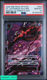 2025 ONE PIECE OP13 ST JAYGARCIA SATURN #083 SPECIAL ALT ART PSA 10 161209756