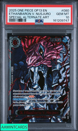 2025 ONE PIECE OP13 ETHANBARON V NUSJURO #080 SPECIAL ALT ART PSA 10 161209747