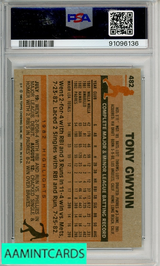 1983 TOPPS TONY GWYNN #482 PSA 9 MINT RC 91096136