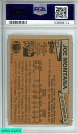 1981 TOPPS JOE MONTANA #216 HOF SF 49ERS ROOKIE PSA 6 EX-MT 93659147