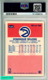 1986 FLEER DOMINIQUE WILKINS #121 ATLANTA HAWKS ROOKIE PSA NM 7 51398632