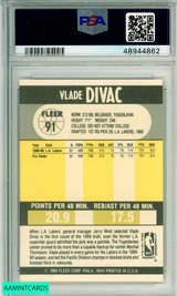 1990 FLEER VLADE DIVAC #91 LOS ANGELES LAKERS PSA MINT 9 48944862