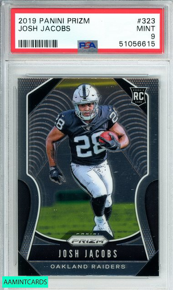 2019 PANINI PRIZM JOSH JACOBS #323 OAKLAND RAIDERS ROOKIE RC PSA 9 MINT 51056615