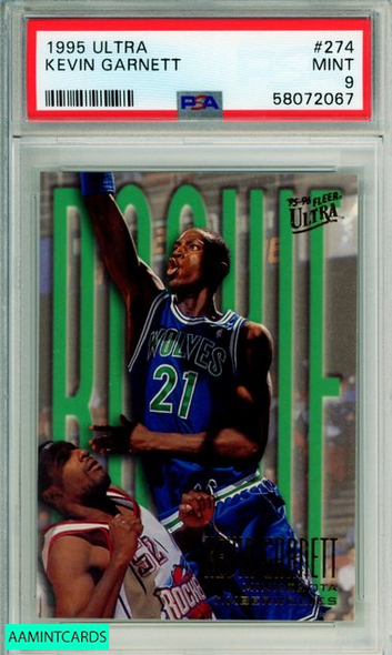 1995 ULTRA KEVIN GARNETT #274 ROOKIE HOF MINNESOTA TIMBERWOLVES PSA MINT 9 58072067