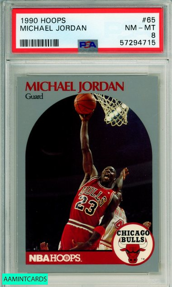 1990 HOOPS MICHAEL JORDAN #65 HOF CHICAGO BULLS PSA NM-MT 8 57294715