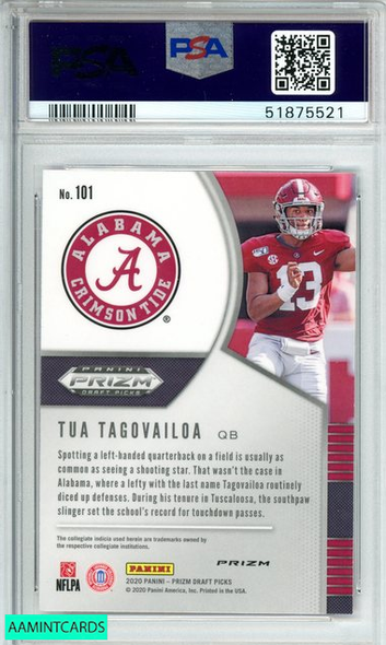 2020 PANINI PRIZM DP TUA TAGOVAILOA #101 PINK PULSAR PRIZM ROOKIE RC PSA 10 51875521