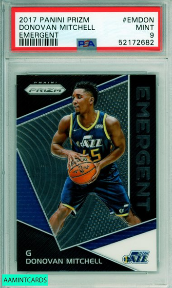 2017 PANINI PRIZM DONOVAN MITCHELL #EMDON EMERGENT ROOKIE JAZZ RC PSA 9 MINT 52172682