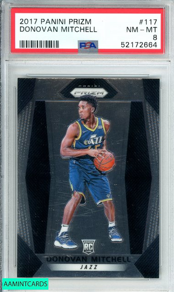 2017 PANINI PRIZM DONOVAN MITCHELL #117 UTAH JAZZ ROOKIE RC PSA 8 NM-MT 52172664