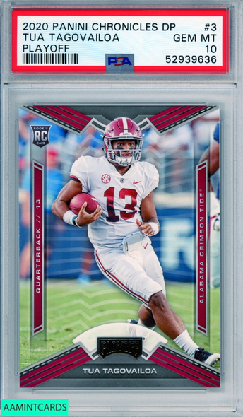 2020 PANINI CHRONICLES DP PLAYOFF TUA TAGOVAILOA #3 PLAYOFF ROOKIE PSA 10 GEM MT 52939636