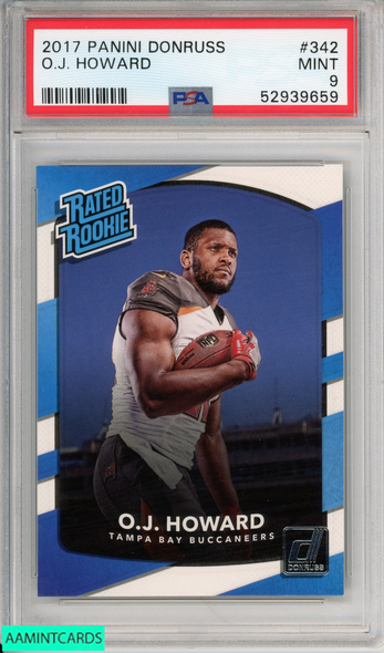 2017 PANINI DONRUSS OJ HOWARD #342 ROOKIE BUCCANEERS RC PSA 9 MINT 52939659