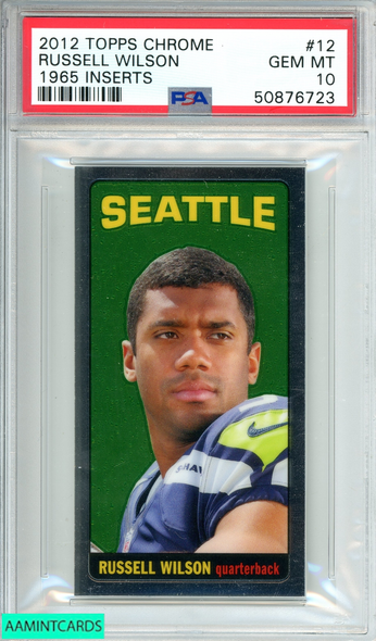 2012 TOPPS CHROME RUSSELL WILSON #12 1965 INSERTS ROOKIE RC PSA 10 GEM MT 50876723