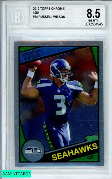 2012 TOPPS CHROME RUSSELL WILSON #14 1984 SEAHAWKS ROOKIE RC BGS 8.5 NM-MT+ 0012564945