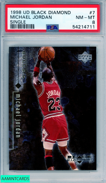 1998 UPPER DECK BLACK DIAMOND MICHAEL JORDAN #7 SINGLE HOF BULLS PSA 8 NM-MT 54214711